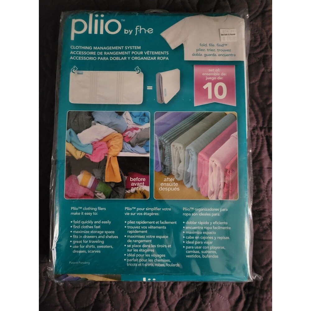 Pliio by F.H.E. Clothing Management System 10 Piece Set Fold Travel Storage